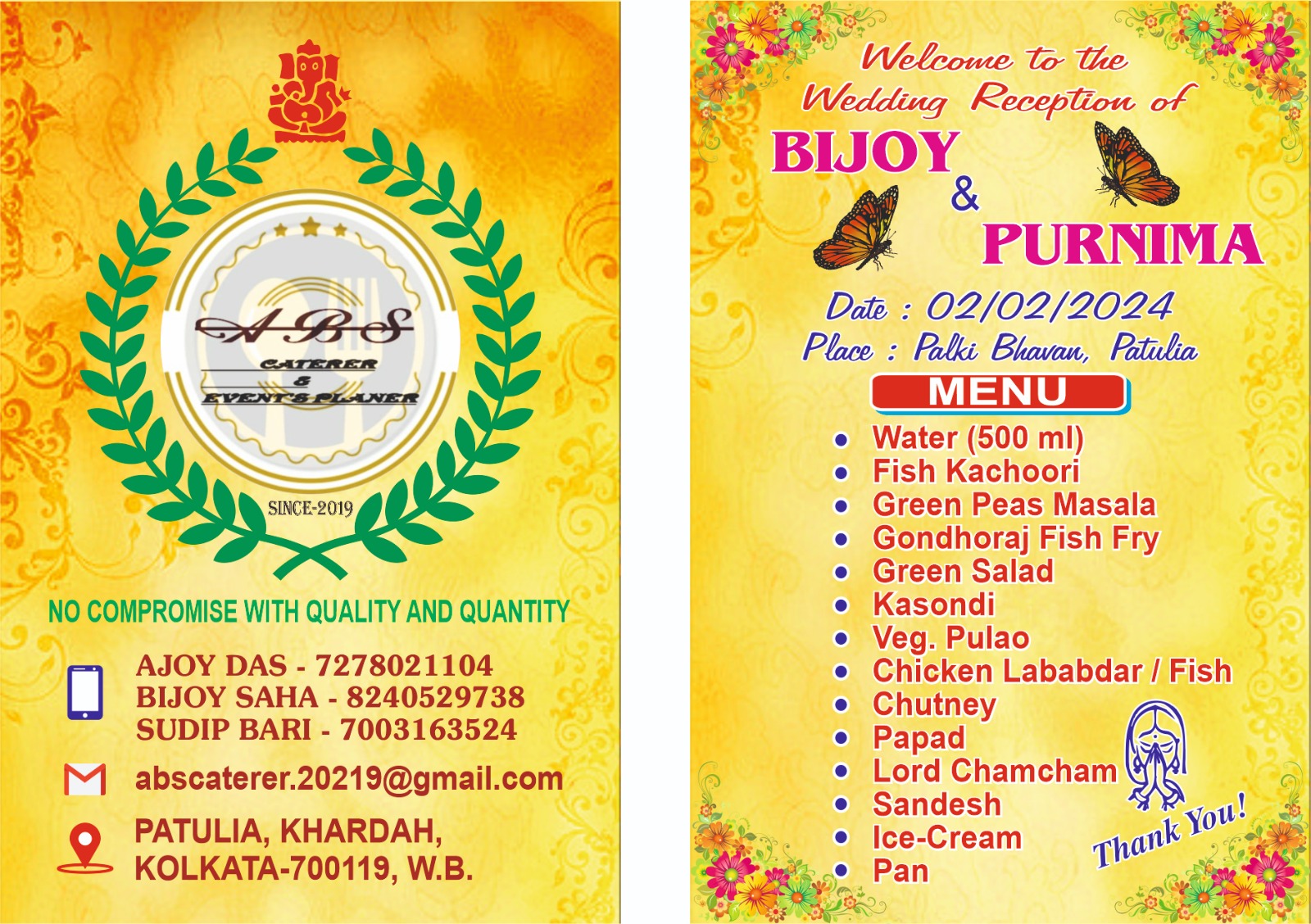 Menu Card